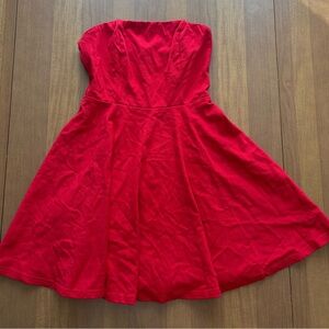 Lulu's Vibrant Red Strapless Summer Dress
